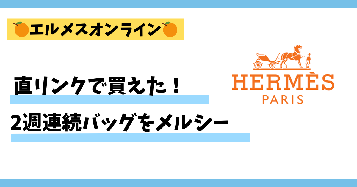 エルメスオンライン。直リンクで買えた。2種連続バッグをメルシー